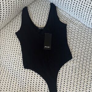 NWT Nasty Gal Keep It Simple Scoop Neck Bodysuit